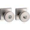 imageKwikset Pismo Entry Door Knob with Lock and Key Secure Keyed Handle Exterior Front Entrance and Bedroom Matte Black Pick Resistant SmartKey Rekey Security and MicrobanSatin Nickel
