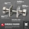 imageKwikset Pismo Entry Door Knob with Lock and Key Secure Keyed Handle Exterior Front Entrance and Bedroom Matte Black Pick Resistant SmartKey Rekey Security and MicrobanSatin Nickel