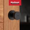 imageKwikset Pismo Interior Passage Door Knob Handle For Closet and Hallway Doors NonLocking Doorknob in Satin Nickel with Microban ProtectionMatte Black