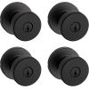 imageKwikset Pismo Interior Passage Door Knob Handle For Closet and Hallway Doors NonLocking Doorknob in Satin Nickel with Microban ProtectionMatte Black