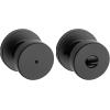imageKwikset Pismo Interior Passage Door Knob Handle For Closet and Hallway Doors NonLocking Doorknob in Satin Nickel with Microban ProtectionMatte Black