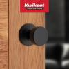 imageKwikset Pismo Interior Passage Door Knob Handle For Closet and Hallway Doors NonLocking Doorknob in Satin Nickel with Microban ProtectionMatte Black