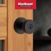imageKwikset Pismo Interior Passage Door Knob Handle For Closet and Hallway Doors NonLocking Doorknob in Satin Nickel with Microban ProtectionMatte Black