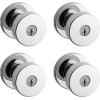 imageKwikset Pismo Interior Passage Door Knob Handle For Closet and Hallway Doors NonLocking Doorknob in Satin Nickel with Microban ProtectionPolished Chrome