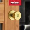 imageKwikset Pismo Interior Passage Door Knob Handle For Closet and Hallway Doors NonLocking Doorknob in Satin Nickel with Microban ProtectionSatin Brass