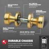 imageKwikset Pismo Interior Passage Door Knob Handle For Closet and Hallway Doors NonLocking Doorknob in Satin Nickel with Microban ProtectionSatin Brass