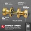 imageKwikset Pismo Interior Passage Door Knob Handle For Closet and Hallway Doors NonLocking Doorknob in Satin Nickel with Microban ProtectionSatin Brass