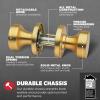 imageKwikset Pismo Interior Passage Door Knob Handle For Closet and Hallway Doors NonLocking Doorknob in Satin Nickel with Microban ProtectionSatin Brass