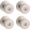 imageKwikset Pismo Interior Passage Door Knob Handle For Closet and Hallway Doors NonLocking Doorknob in Satin Nickel with Microban ProtectionSatin Nickel