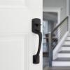 imageKwikset Prague Front Door Handle No Lock Entry Handleset Exterior with Interior Door Knob NonLocking Matte Black Deadbolt Not Included with Microban Protection