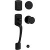 imageKwikset Prague Front Door Lock Handle and Deadbolt Set Entry Handleset Exterior with Interior Door Knob Satin Nickel Pick Resistant SmartKey Rekey Deadbolt Security with Microban ProtectionMatte Black