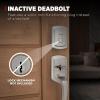 imageKwikset Prague Front Door Lock Handle and Deadbolt Set Entry Handleset Exterior with Interior Door Knob Satin Nickel Pick Resistant SmartKey Rekey Deadbolt Security with Microban ProtectionSatin Nickel