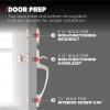 imageKwikset Prague Front Door Lock Handle and Deadbolt Set Entry Handleset Exterior with Interior Door Knob Satin Nickel Pick Resistant SmartKey Rekey Deadbolt Security with Microban ProtectionSatin Nickel