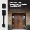 imageKwikset Prague Front Door Lock Handle and Deadbolt Set Entry Handleset Exterior with Interior Door Knob Satin Nickel Pick Resistant SmartKey Rekey Deadbolt Security with Microban ProtectionMatte Black
