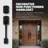 imageKwikset Prague Front Door Lock Handle and Deadbolt Set Entry Handleset Exterior with Interior Door Knob Satin Nickel Pick Resistant SmartKey Rekey Deadbolt Security with Microban ProtectionMatte Black