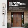 imageKwikset Prague Front Door Lock Handle and Deadbolt Set Entry Handleset Exterior with Interior Door Knob Satin Nickel Pick Resistant SmartKey Rekey Deadbolt Security with Microban ProtectionSatin Nickel