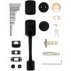imageKwikset Prague Front Door Lock Handle and Deadbolt Set Entry Handleset Exterior with Interior Door Knob Satin Nickel Pick Resistant SmartKey Rekey Deadbolt Security with Microban ProtectionMatte Black