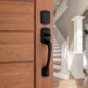 imageKwikset Prague Front Door Lock Handle and Deadbolt Set Entry Handleset Exterior with Interior Door Knob Satin Nickel Pick Resistant SmartKey Rekey Deadbolt Security with Microban ProtectionMatte Black