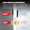 imageKwikset Prague Front Door Lock Handle and Deadbolt Set Entry Handleset Exterior with Interior Door Knob Satin Nickel Pick Resistant SmartKey Rekey Deadbolt Security with Microban ProtectionMatte Black