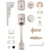 imageKwikset Prague Front Door Lock Handle and Deadbolt Set Entry Handleset Exterior with Interior Door Knob Satin Nickel Pick Resistant SmartKey Rekey Deadbolt Security with Microban ProtectionSatin Nickel