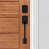 imageKwikset Prague Front Door Lock Handle and Deadbolt Set Entry Handleset Exterior with Interior Door Knob Satin Nickel Pick Resistant SmartKey Rekey Deadbolt Security with Microban ProtectionMatte Black