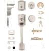 imageKwikset Prague Front Door Lock Handle and Deadbolt Set Entry Handleset Exterior with Interior Door Knob Satin Nickel Pick Resistant SmartKey Rekey Deadbolt Security with Microban ProtectionSatin Nickel