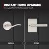 imageKwikset Prava Entry Door Knurled Handle with Lock and Key Secure Keyed Reversible Lever Exterior for Front Entrance and Bedrooms Satin Brass Pick Resistant Smartkey Rekey Security and MicrobanSatin Nickel