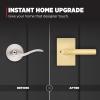 imageKwikset Prava Entry Door Knurled Handle with Lock and Key Secure Keyed Reversible Lever Exterior for Front Entrance and Bedrooms Satin Brass Pick Resistant Smartkey Rekey Security and MicrobanSatin Brass