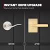 imageKwikset Prava Entry Door Knurled Handle with Lock and Key Secure Keyed Reversible Lever Exterior for Front Entrance and Bedrooms Satin Brass Pick Resistant Smartkey Rekey Security and MicrobanSatin Brass
