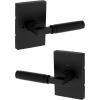 imageKwikset Prava Entry Door Knurled Handle with Lock and Key Secure Keyed Reversible Lever Exterior for Front Entrance and Bedrooms Satin Brass Pick Resistant Smartkey Rekey Security and MicrobanMatte Black