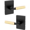 imageKwikset Prava Entry Door Knurled Handle with Lock and Key Secure Keyed Reversible Lever Exterior for Front Entrance and Bedrooms Satin Brass Pick Resistant Smartkey Rekey Security and MicrobanMatte Black  Satin Brass