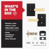 imageKwikset Prava Entry Door Knurled Handle with Lock and Key Secure Keyed Reversible Lever Exterior for Front Entrance and Bedrooms Satin Brass Pick Resistant Smartkey Rekey Security and MicrobanMatte Black  Satin Brass
