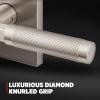 imageKwikset Prava Entry Door Knurled Handle with Lock and Key Secure Keyed Reversible Lever Exterior for Front Entrance and Bedrooms Satin Brass Pick Resistant Smartkey Rekey Security and MicrobanSatin Nickel