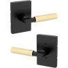 imageKwikset Prava Entry Door Knurled Handle with Lock and Key Secure Keyed Reversible Lever Exterior for Front Entrance and Bedrooms Satin Brass Pick Resistant Smartkey Rekey Security and MicrobanMatte Black  Satin Brass