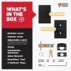 imageKwikset Prava Entry Door Knurled Handle with Lock and Key Secure Keyed Reversible Lever Exterior for Front Entrance and Bedrooms Satin Brass Pick Resistant Smartkey Rekey Security and MicrobanMatte Black  Satin Brass