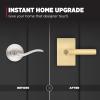 imageKwikset Prava Entry Door Knurled Handle with Lock and Key Secure Keyed Reversible Lever Exterior for Front Entrance and Bedrooms Satin Brass Pick Resistant Smartkey Rekey Security and MicrobanSatin Brass
