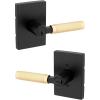 imageKwikset Prava Entry Door Knurled Handle with Lock and Key Secure Keyed Reversible Lever Exterior for Front Entrance and Bedrooms Satin Brass Pick Resistant Smartkey Rekey Security and MicrobanMatte Black  Satin Brass