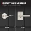 imageKwikset Prava Entry Door Knurled Handle with Lock and Key Secure Keyed Reversible Lever Exterior for Front Entrance and Bedrooms Satin Brass Pick Resistant Smartkey Rekey Security and MicrobanSatin Nickel