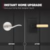 imageKwikset Prava Entry Door Knurled Handle with Lock and Key Secure Keyed Reversible Lever Exterior for Front Entrance and Bedrooms Satin Brass Pick Resistant Smartkey Rekey Security and MicrobanMatte Black  Satin Brass