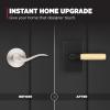imageKwikset Prava Entry Door Knurled Handle with Lock and Key Secure Keyed Reversible Lever Exterior for Front Entrance and Bedrooms Satin Brass Pick Resistant Smartkey Rekey Security and MicrobanMatte Black  Satin Brass
