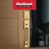 imageKwikset Prava Front Door Lock Handle and Deadbolt Set Entry Handleset Exterior with Interior Reversible Lever Satin Brass Pick Resistant SmartKey Rekey Deadbolt Security with Microban ProtectionSatin Brass