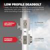 imageKwikset San Clemente Front Door Lock Handle and Deadbolt Set Entry Handleset with Mirada Reversible Lever Satin Nickel Pick Resistant SmartKey Rekey Deadbolt Security with Microban ProtectionSatin Nickel
