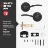 imageKwikset Sedona Interior Passage Door Handle Lever for Closet and Hallway Doors Reversible NonLocking Handle Lever Matte Black with Microban ProtectionMatte Black