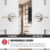 imageKwikset Sedona Interior Passage Door Handle Lever for Closet and Hallway Doors Reversible NonLocking Handle Lever Matte Black with Microban ProtectionSatin Nickel