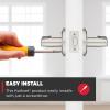 imageKwikset Sedona Interior Passage Door Handle Lever for Closet and Hallway Doors Reversible NonLocking Handle Lever Matte Black with Microban ProtectionSatin Nickel