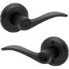 imageKwikset Sedona Interior Passage Door Handle Lever for Closet and Hallway Doors Reversible NonLocking Handle Lever Matte Black with Microban ProtectionMatte Black