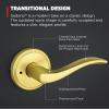 imageKwikset Sedona Interior Passage Door Handle Lever for Closet and Hallway Doors Reversible NonLocking Handle Lever Matte Black with Microban ProtectionSatin Brass