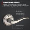 imageKwikset Sedona Interior Passage Door Handle Lever for Closet and Hallway Doors Reversible NonLocking Handle Lever Matte Black with Microban ProtectionSatin Nickel