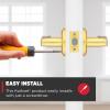 imageKwikset Sedona Interior Passage Door Handle Lever for Closet and Hallway Doors Reversible NonLocking Handle Lever Matte Black with Microban ProtectionSatin Brass