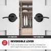 imageKwikset Sedona Interior Passage Door Handle Lever for Closet and Hallway Doors Reversible NonLocking Handle Lever Matte Black with Microban ProtectionMatte Black